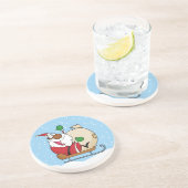 Black Santa Riding Sled Getränkeuntersetzer (Seite)