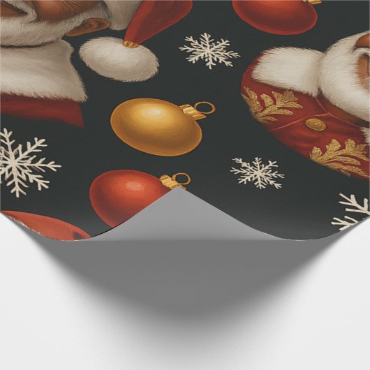 Black Santa Roll Geschenkpapier (Ecke)