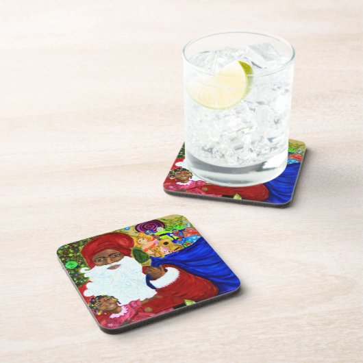 Black Santa Set Designer Untersetzer - Weihnachten (Rechte Seite)