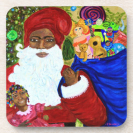 Black Santa Set Designer Untersetzer - Weihnachten