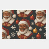 Black Santa Sheets Geschenkpapier Set (Vorderseite 3)
