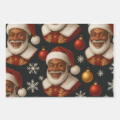 Black Santa Sheets Geschenkpapier Set (Vorderseite 2)