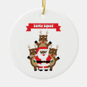 Black Santa Squad Reindeer Funny Keramik Ornament (Vorne)