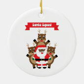 Black Santa Squad Reindeer Funny Keramik Ornament (Hinten)