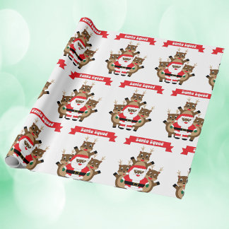 Black Santa Squad Weihnachtsbaum Reindeer Funny Geschenkpapier