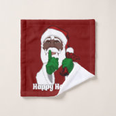 Black Santa Towel Set Weihnachtsbäder (Waschlappen)