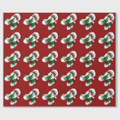 Black Santa Wrapping Paper Custom Christmas Paper Geschenkpapier (Flach)