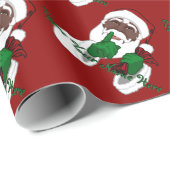 Black Santa Wrapping Paper Custom Christmas Paper Geschenkpapier (Rolleneckpunkt)