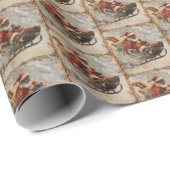 Black Santa's Mitternacht Schlittenfahrt Geschenkpapier (Rolleneckpunkt)