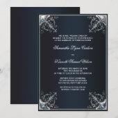 Black Satin Black Krawatte Hochzeitseinladungen Einladung (Vorne/Hinten)