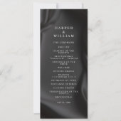 Black Satin Elegance Wedding Program Einladung (Vorderseite)