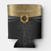 Black Satin & Gold Damask - 50 Jahre Dosenkühler (Rückseite)