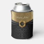 Black Satin & Gold Damask - 50 Jahre Dosenkühler (Kanne Rückseite)