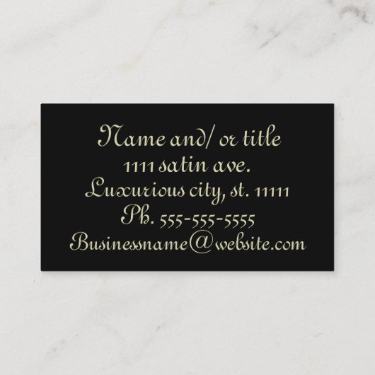 Black Satin Look Visitenkarte (Rückseite)
