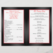 Black Satin Pleasts with Hearts Wedding Program (Rückseite)