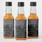 Black Satin Silhouette Bachelor Party Alkoholflaschenetikett (Flaschen)