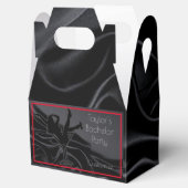 Black Satin Silhouette Bachelor Party Geschenkschachtel (Geöffnet)