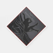 Black Satin Silhouette Bachelor Party Serviette (Ecke)