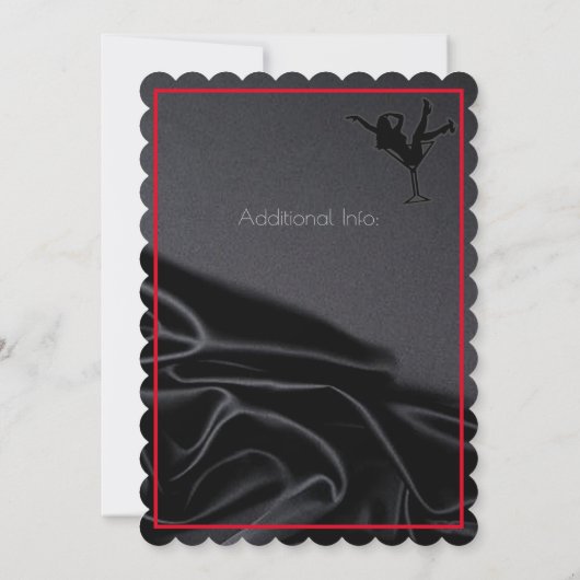 Black Satin Silhouette Einladung (Rückseite)