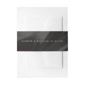 Black satin wedding Invitation Belly Band (Vorderseite Beispiel)