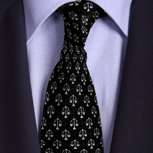 Black Scales of Justice Lawyer Krawatte