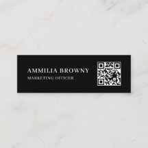 Black Scannable QR | Minimal Modern Contact Design