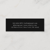 Black Scannable QR | Minimal Modern Contact Design Mini Visitenkarte (Rückseite)