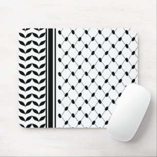 Black Scarf Hatta Keffiyeh Pattern Mousepad