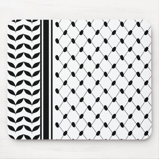Black Scarf Hatta Keffiyeh Pattern Mousepad (Vorne)