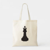 Black Schach Piece Tote Bag Tragetasche (Rückseite)