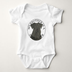 Black Schnauzer Dog Baby Strampler