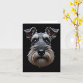 Black Schnauzer Dog Schnauzer Face Karte (Gelbe Blume)