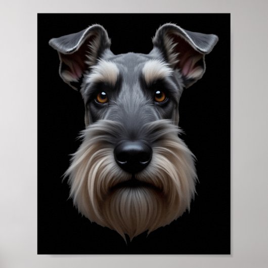 Black Schnauzer Dog Schnauzer Face Poster (Vorne)
