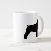 Black Schnauzer Dog Silhouetten Jumbo-Tasse (Vorderseite Rechts)