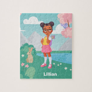 Black School Girl Personalisiert Jigsaw Puzzle