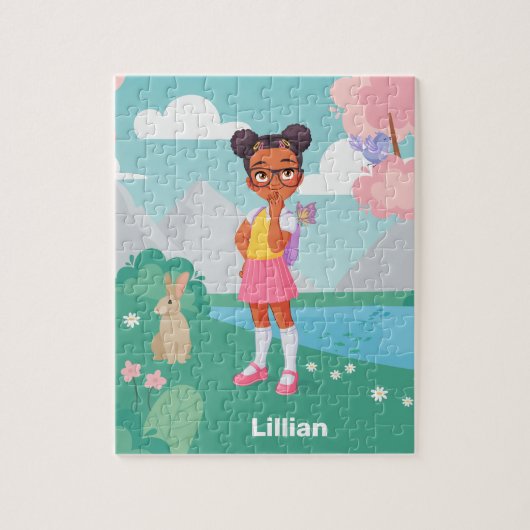 Black School Girl Personalisiert Jigsaw Puzzle (Vertikal)