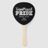 Black School Pride Mascot Name Hand Fan Fächer (Vorderseite)