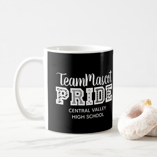 Black School Pride Mascot Name Kaffee Tasse (Mit Donut)