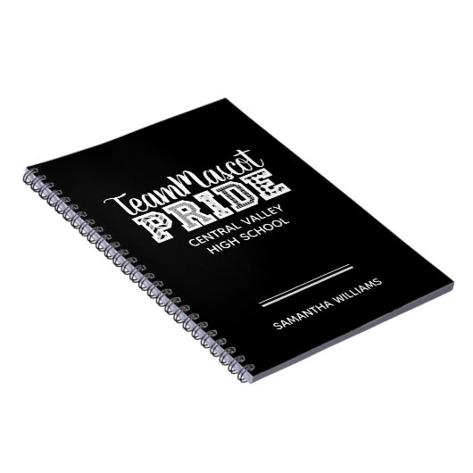 Black School Pride Mascot Name Notebook Notizblock (Rechte Seite)