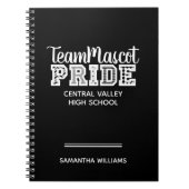 Black School Pride Mascot Name Notebook Notizblock (Vorderseite)