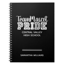 Black School Pride Mascot Name Notebook