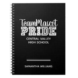 Black School Pride Mascot Name Notebook Notizblock