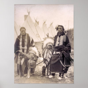 Black Schwanz Deer, Sioux Chief, 1904, Vintag Poster