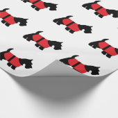 Black Scott mit Red Coat Wrapping Paper Geschenkpapier (Ecke)