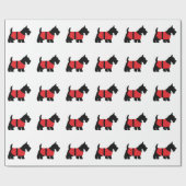 Black Scott mit Red Coat Wrapping Paper Geschenkpapier (Flach)