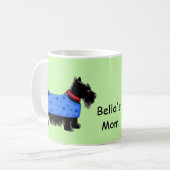 Black Scottie Dog Blue Coat Name Personalisieren G Kaffeetasse (Vorderseite Links)