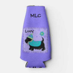 Black Scottie Dog Name Personalize Monogram Flaschenkühler