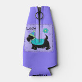 Black Scottie Dog Name Personalize Monogram Flaschenkühler (Rückseite)