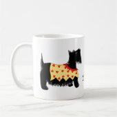 Black Scottie Terrier Dog Gelber Name Personalisie Kaffeetasse (Links)