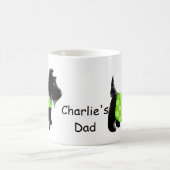 Black Scottie Terrier Dog Green Name Personalisier Kaffeetasse (Mittel)